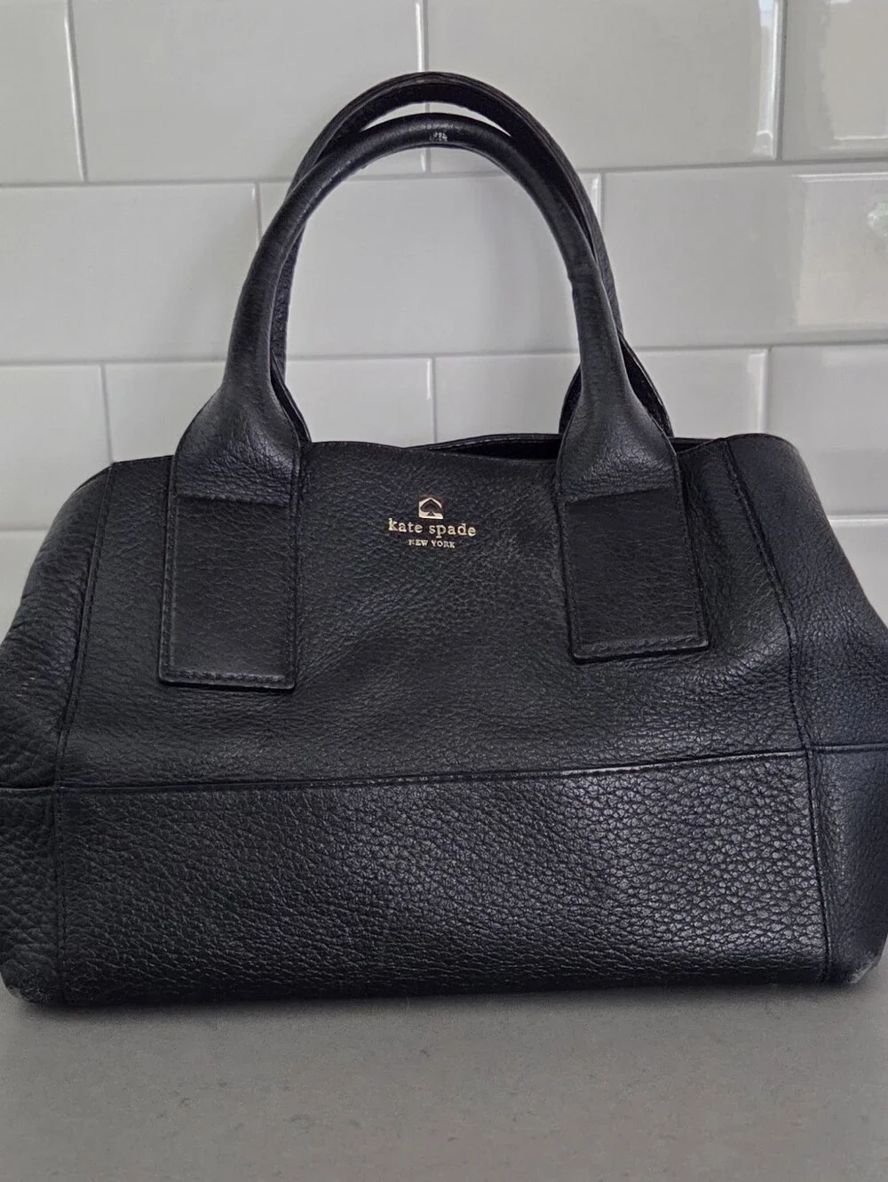 Authentic Kate Spade New York Southport Avenue SLOAN Black Leather Satchel Purse